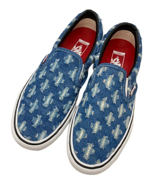 VANS（ヴァンズ）VANS (バンズ) Supreme (シュプリーム) hole punch denim slip-on pro ブルー サイズ:SIZE 27cmの古着・服飾アイテム