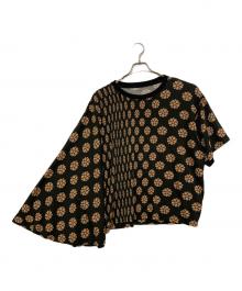 MM6 Maison Margiela（エムエムシックスメゾンマルジェラ）の古着「ポルカドットフラワートップス」｜ブラック×ベージュ