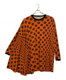 MM6 Maison Margiela（エムエムシックスメゾンマルジェラ）の古着「ポルカドットフラワーワンピース」｜オレンジ
