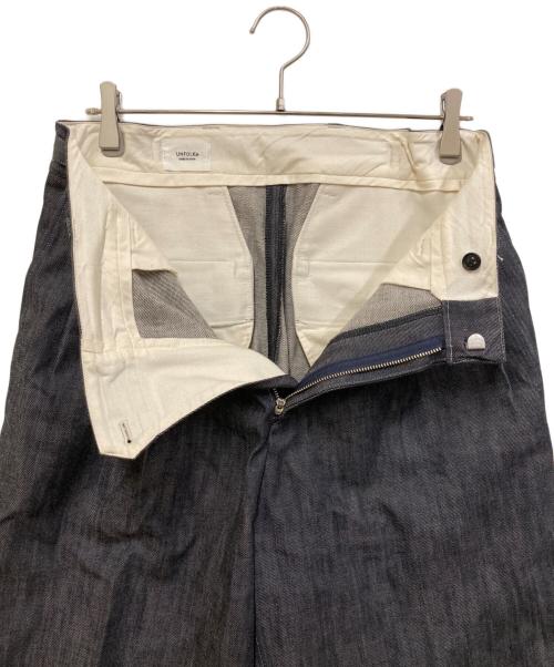 UNFOLK（アンフォーク）UNFOLK (アンフォーク) 24 Rigid denim 2tuck pants ネイビー サイズ:SIZE 2の古着・服飾アイテム