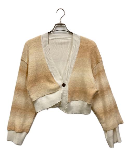 PERVERZE（パーバーズ）PERVERZE (パーバーズ) リバーシブルダメージ加工カーディガン ベージュ サイズ:Fの古着・服飾アイテム