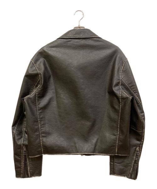 ZARA（ザラ）ZARA (ザラ) グラデーション フェイクレザー ジャケット ダークブラウン サイズ:SIZE Lの古着・服飾アイテム