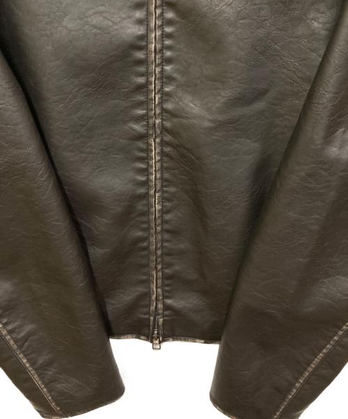 ZARA（ザラ）ZARA (ザラ) グラデーション フェイクレザー ジャケット ダークブラウン サイズ:SIZE Lの古着・服飾アイテム