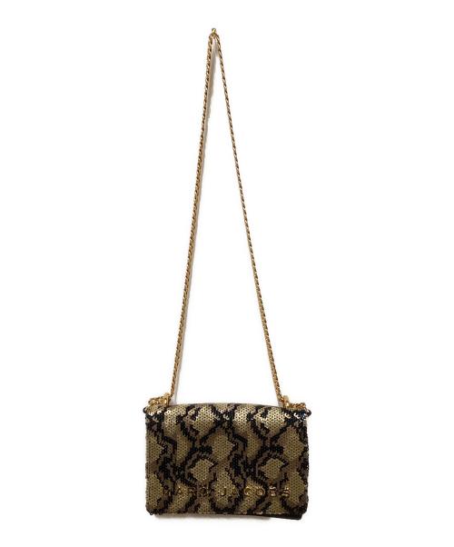 MARC JACOBS（マークジェイコブス）MARC JACOBS (マークジェイコブス) ダブルテイクレオパード スパンコール ブラック×ゴールド サイズ:表記なしの古着・服飾アイテム