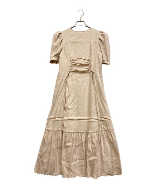 HER LIP TO（ハーリップトゥ）Her lip to (ハーリップトゥ) リネン混ワンピース ベージュ サイズ:Mの古着・服飾アイテム