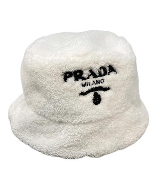 PRADA（プラダ）PRADA (プラダ) テリークロスバケットハット ホワイト サイズ:Mの古着・服飾アイテム