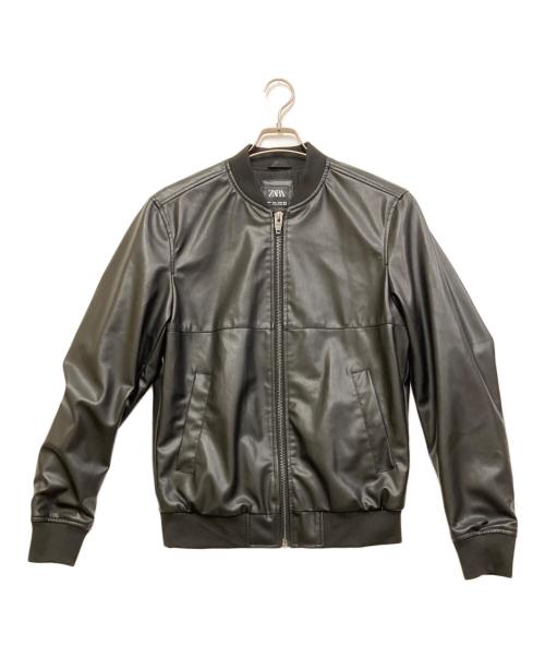 ZARA（ザラ）ZARA (ザラ) フェイクレザーブルゾン ブラック サイズ:SIZE Sの古着・服飾アイテム