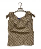 BURBERRY BLUE LABELバーバリーロンドンブルーレーベル）の古着「ノバチェックブラウス」｜ベージュ