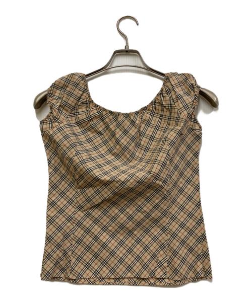 BURBERRY BLUE LABEL（バーバリーロンドンブルーレーベル）BURBERRY BLUE LABEL (バーバリーロンドンブルーレーベル) ノバチェックブラウス ベージュ サイズ:38の古着・服飾アイテム