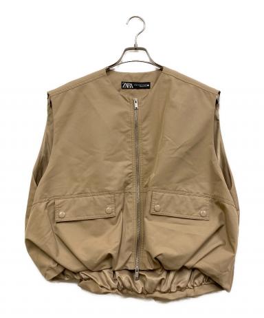 新品　未使用　ZARA コットン　オーバーサイズ　ボリューム　ベスト　アウター 新品タグ付 ZARA ザラ ZWコレクション オーバーサイズ ボリューム