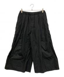 LAD MUSICIAN（ラッドミュージシャン）の古着「2TUCK WIDE CROPPED PANTS」｜ブラック