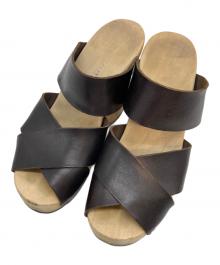 Trippen（トリッペン）の古着「スタッズ付きサンダル」｜ベージュ×ブラウン