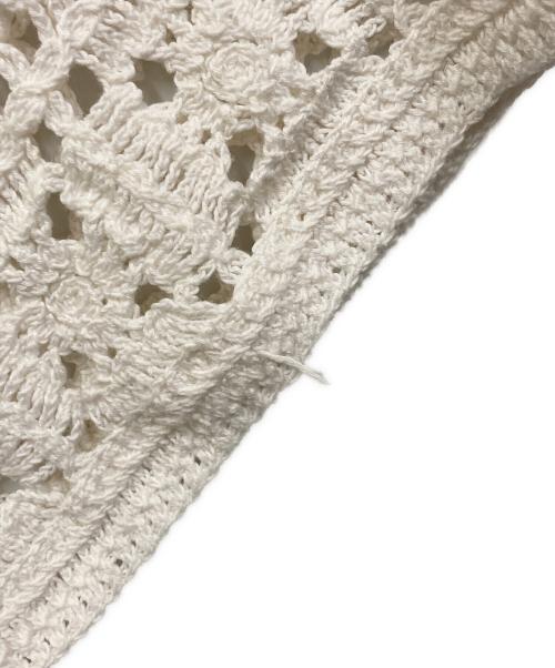 FRAY ID（フレイ アイディー）FRAY ID (フレイ アイディー) クロッシェライクポロニット ホワイト サイズ:SIZE Freeの古着・服飾アイテム