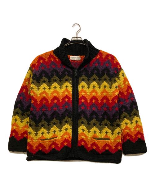 NATIVE AMERICAN（ネイティブアメリカン）NATIVE AMERICAN (ネイティブアメリカン) カウチンニットカーディガン ブラック サイズ:不明の古着・服飾アイテム