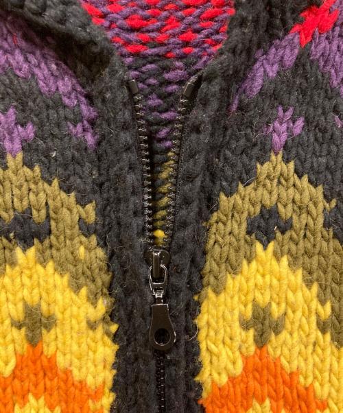 NATIVE AMERICAN（ネイティブアメリカン）NATIVE AMERICAN (ネイティブアメリカン) カウチンニットカーディガン ブラック サイズ:不明の古着・服飾アイテム