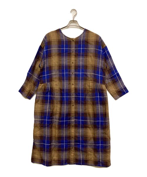 IN NATURAL（イン ナチュラル）IN NATURAL (イン ナチュラル) 前後2WAYチェックシャツワンピース ブルー×ブラウン サイズ:SIZE Free 未使用品の古着・服飾アイテム