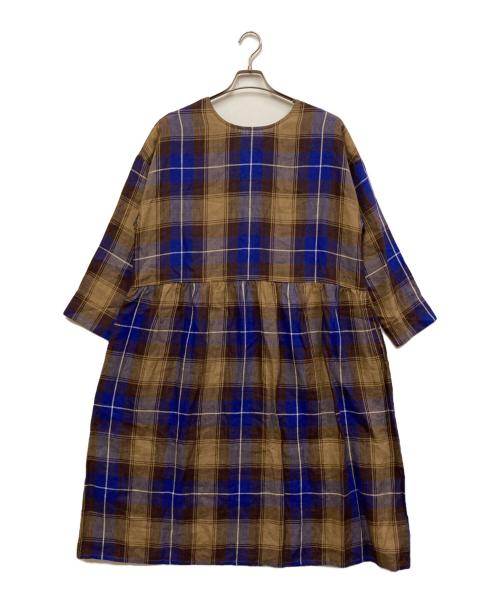 IN NATURAL（イン ナチュラル）IN NATURAL (イン ナチュラル) 前後2WAYチェックシャツワンピース ブルー×ブラウン サイズ:SIZE Free 未使用品の古着・服飾アイテム