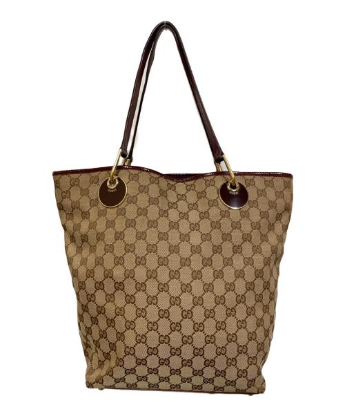 GUCCI（グッチ）GUCCI (グッチ) GGキャンバストートバッグ ベージュの古着・服飾アイテム