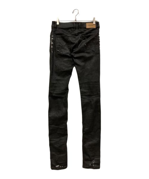 DIESEL（ディーゼル）DIESEL (ディーゼル) ダメージデニムパンツ ブラック サイズ:SIZE W28-L34の古着・服飾アイテム