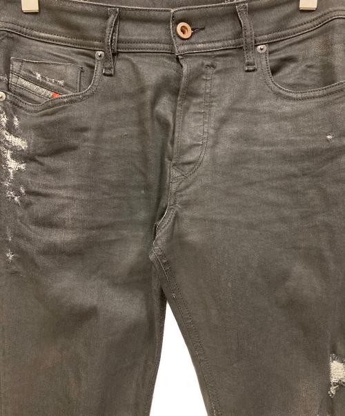 DIESEL（ディーゼル）DIESEL (ディーゼル) ダメージデニムパンツ ブラック サイズ:SIZE W28-L34の古着・服飾アイテム