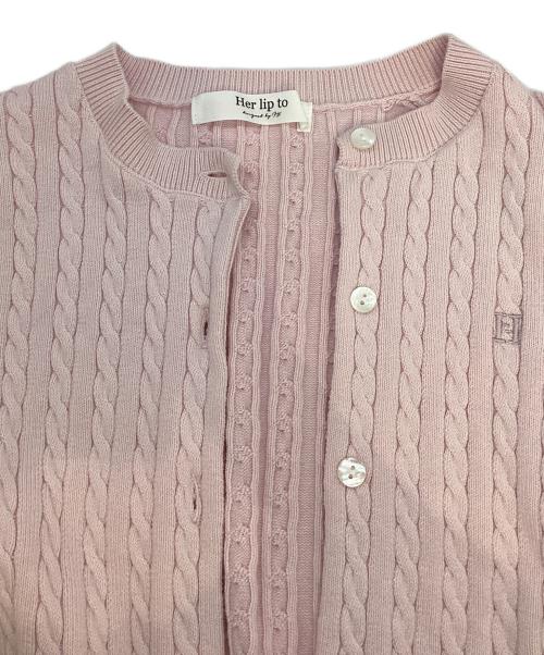 HER LIP TO（ハーリップトゥ）HER LIP TO (ハーリップトゥ) Essential Cable Knit Set pink ピンク サイズ:Mの古着・服飾アイテム