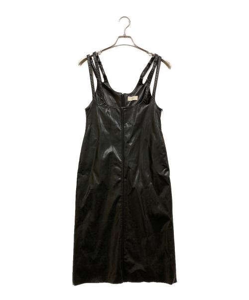 eimy istoire（エイミーイストワール）eimy istoire (エイミーイストワール) フェイクレザーサロペットワンピース ブラック サイズ:SIZE M 未使用品の古着・服飾アイテム