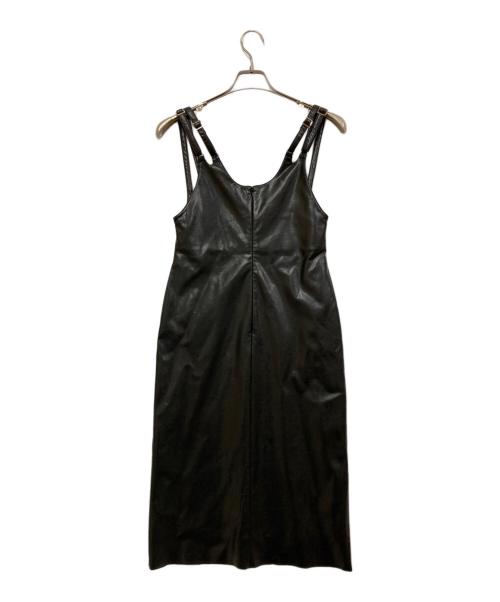 eimy istoire（エイミーイストワール）eimy istoire (エイミーイストワール) フェイクレザーサロペットワンピース ブラック サイズ:SIZE M 未使用品の古着・服飾アイテム
