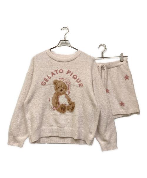 gelato pique（ジェラートピケ）gelato pique (ジェラートピケ) GOOD NIGHT BEAR ジャガードプルオーバー&スタージャガードショートパンツセット ピンク サイズ:SIZE Freeの古着・服飾アイテム