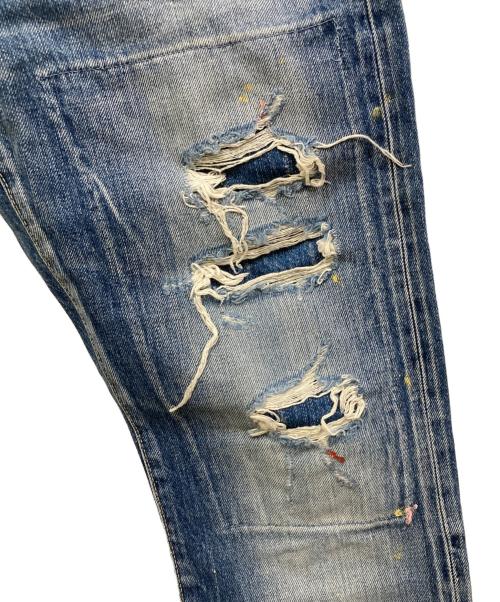 Hysteric Glamour（ヒステリックグラマー）Hysteric Glamour (ヒステリックグラマー) ダメージ加工スタッズデニムパンツ インディゴ サイズ:W31の古着・服飾アイテム