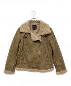 ZARAザラ）の古着「コントラストライダースブルゾン」｜ベージュ