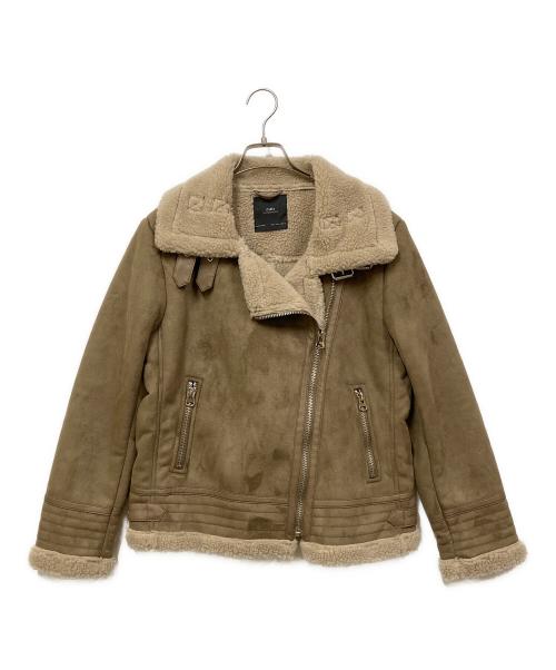 ZARA（ザラ）ZARA (ザラ) コントラストライダースブルゾン ベージュ サイズ:SIZE Lの古着・服飾アイテム