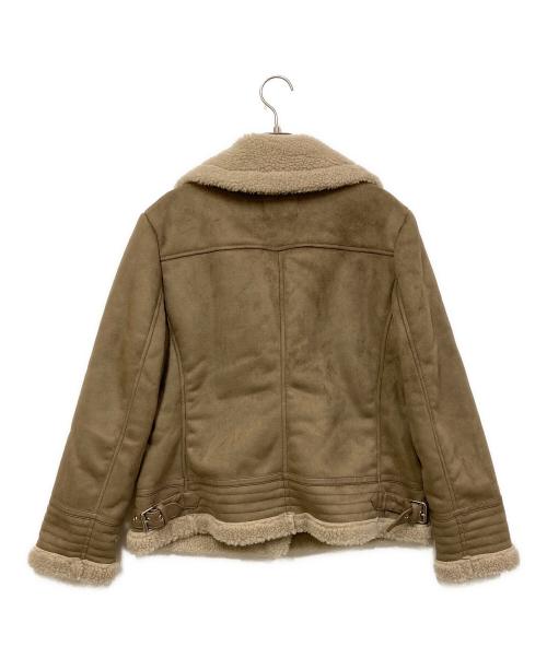 ZARA（ザラ）ZARA (ザラ) コントラストライダースブルゾン ベージュ サイズ:SIZE Lの古着・服飾アイテム