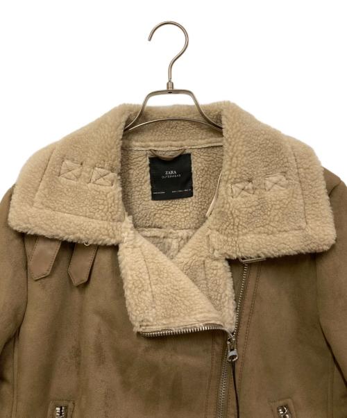ZARA（ザラ）ZARA (ザラ) コントラストライダースブルゾン ベージュ サイズ:SIZE Lの古着・服飾アイテム