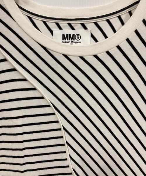 MM6 Maison Margiela（エムエムシックスメゾンマルジェラ）MM6 Maison Margiela (エムエムシックスメゾンマルジェラ) ボーダーカットワンピース ホワイト×ブラック サイズ:SIZE Sの古着・服飾アイテム