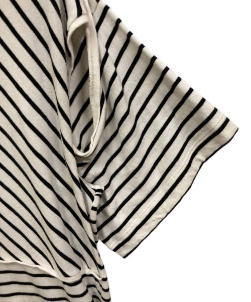 MM6 Maison Margiela（エムエムシックスメゾンマルジェラ）MM6 Maison Margiela (エムエムシックスメゾンマルジェラ) ボーダーカットワンピース ホワイト×ブラック サイズ:SIZE Sの古着・服飾アイテム