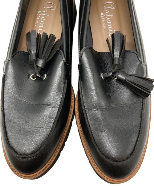 artemis by DIANA（アルテミスバイダイアナ）artemis by DIANA (アルテミスバイダイアナ) 軽量厚底タッセルローファー ブラック サイズ:SIZE 24.5cmの古着・服飾アイテム