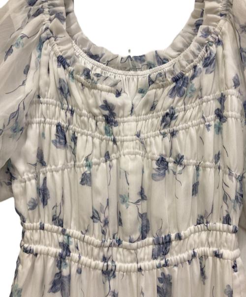 HER LIP TO（ハーリップトゥ）HER LIP TO (ハーリップトゥ) Belle Jardin Chiffon Dress ホワイト×ブルー サイズ:Sの古着・服飾アイテム