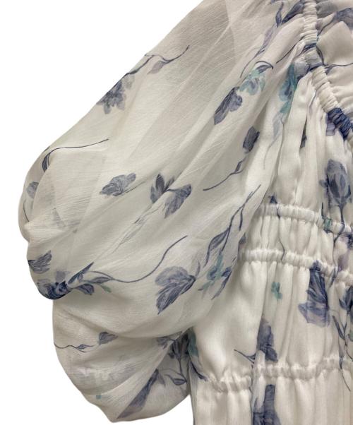 HER LIP TO（ハーリップトゥ）HER LIP TO (ハーリップトゥ) Belle Jardin Chiffon Dress ホワイト×ブルー サイズ:Sの古着・服飾アイテム