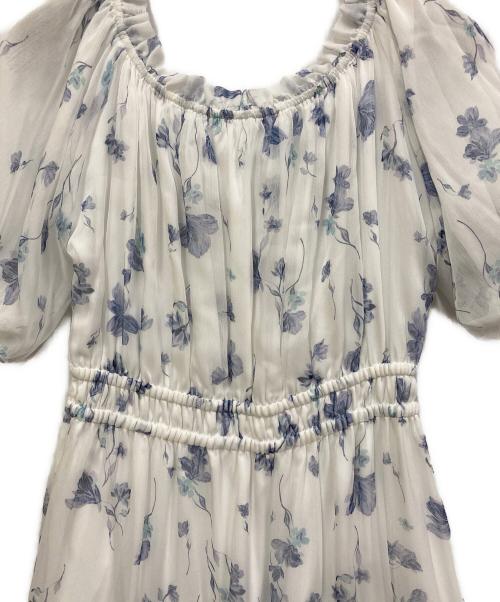 HER LIP TO（ハーリップトゥ）HER LIP TO (ハーリップトゥ) Belle Jardin Chiffon Dress ホワイト×ブルー サイズ:Sの古着・服飾アイテム