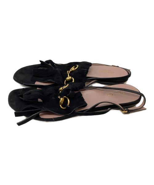 GUCCI（グッチ）GUCCI (グッチ) フリンジサンダル ブラック サイズ:SIZE 36の古着・服飾アイテム