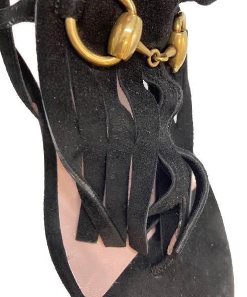 GUCCI（グッチ）GUCCI (グッチ) フリンジサンダル ブラック サイズ:SIZE 36の古着・服飾アイテム