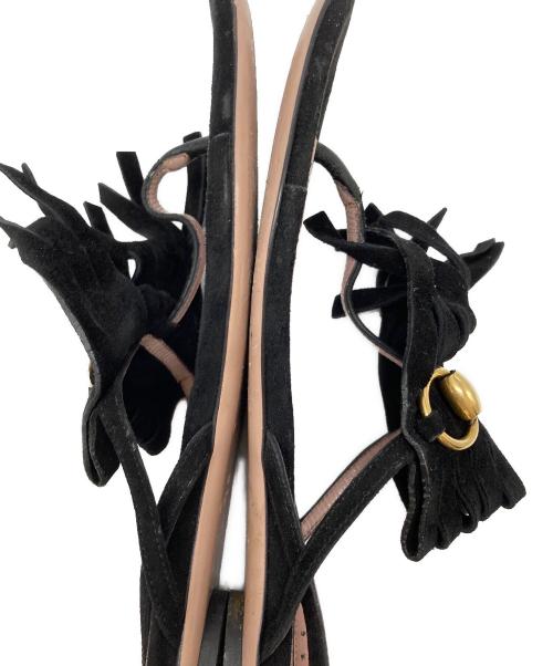 GUCCI（グッチ）GUCCI (グッチ) フリンジサンダル ブラック サイズ:SIZE 36の古着・服飾アイテム