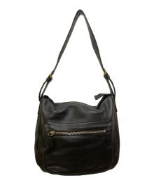 ANDREA MABIANI（アンドレアマビアーニ）の古着「レザーショルダーバッグ」｜ブラック