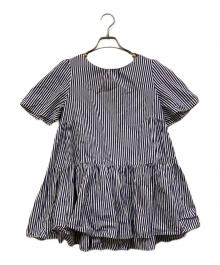 ANAYI（アナイ）の古着「ストライプブラウス」｜ホワイト×ネイビー