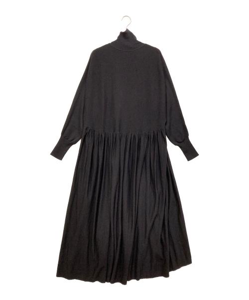 Curensology（カレンソロジー）Curensology (カレンソロジー) ウールハイネックギャザーワンピース ネイビー サイズ:SIZE Freeの古着・服飾アイテム