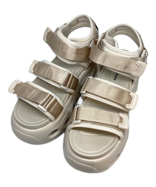 RODEO CROWNS（ロデオクラウン）RODEO CROWNS (ロデオクラウン) ボリュームソール テープサンダル ベージュ サイズ:SIZE Lの古着・服飾アイテム