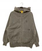 FATエフエーティー）の古着「ジップフードスウェット」｜グレー