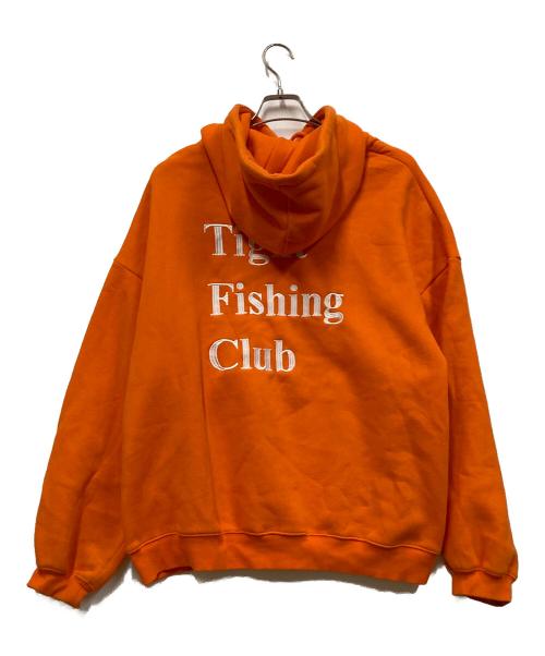 TIGHTBOOTH PRODUCTION（タイトブースプロダクション）TIGHTBOOTH PRODUCTION (タイトブースプロダクション) CHAOS FISHING CLUB (カオスフィッシングクラブ) TBCHAOS HOODIE オレンジ サイズ:Lの古着・服飾アイテム