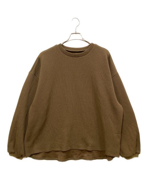 TIGHTBOOTH PRODUCTION（タイトブースプロダクション）TIGHTBOOTH PRODUCTION (タイトブースプロダクション) WAFFLE CREW KNIT カーキ サイズ:SIZE Lの古着・服飾アイテム