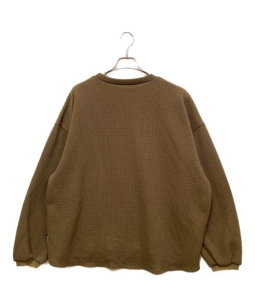 TIGHTBOOTH PRODUCTION（タイトブースプロダクション）TIGHTBOOTH PRODUCTION (タイトブースプロダクション) WAFFLE CREW KNIT カーキ サイズ:SIZE Lの古着・服飾アイテム